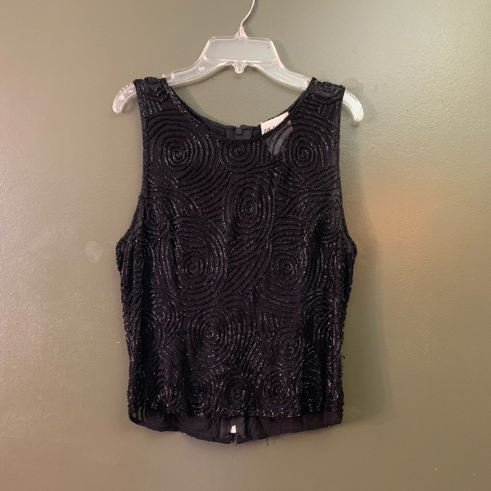 Ellebelle, LLC Sheer, jeweled top